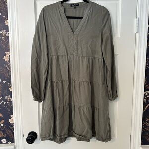 Olive Green Long Sleeve Dress